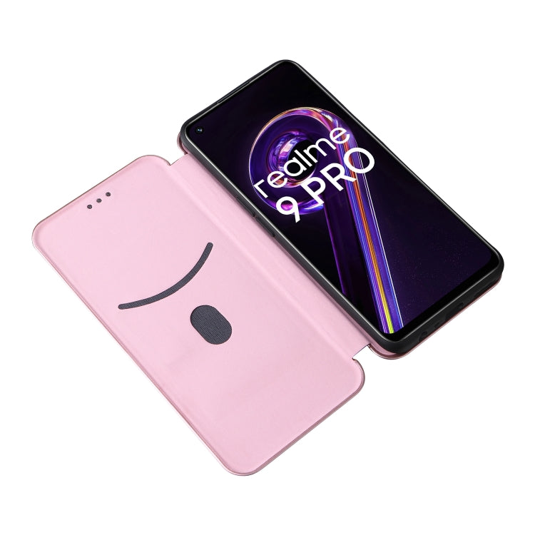 For OPPO Realme 9 Pro Carbon Fiber Texture Leather Phone Case