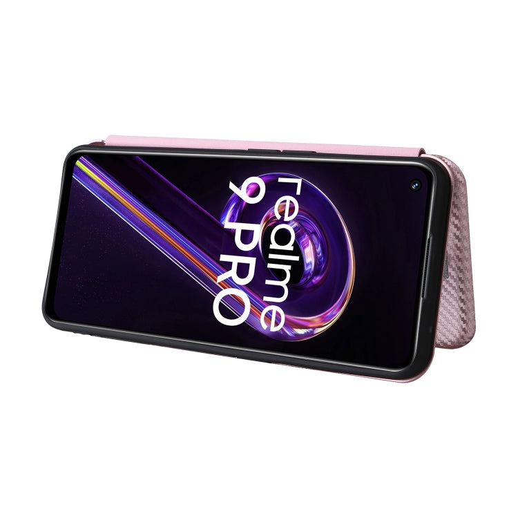 For OPPO Realme 9 Pro Carbon Fiber Texture Leather Phone Case