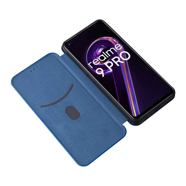 For OPPO Realme 9 Pro Carbon Fiber Texture Leather Phone Case