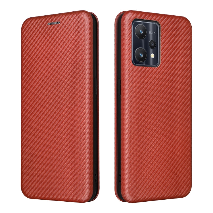 For OPPO Realme 9 Pro Carbon Fiber Texture Leather Phone Case