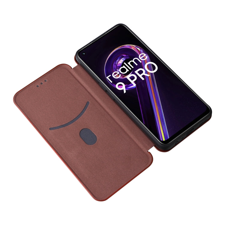 For OPPO Realme 9 Pro Carbon Fiber Texture Leather Phone Case