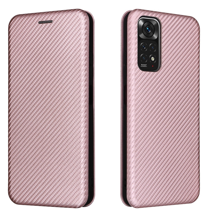 For Xiaomi Redmi Note 11 4G / Note 11S 4G Carbon Fiber Texture Leather Phone Case