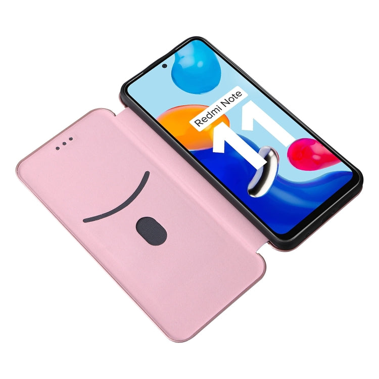 For Xiaomi Redmi Note 11 4G / Note 11S 4G Carbon Fiber Texture Leather Phone Case