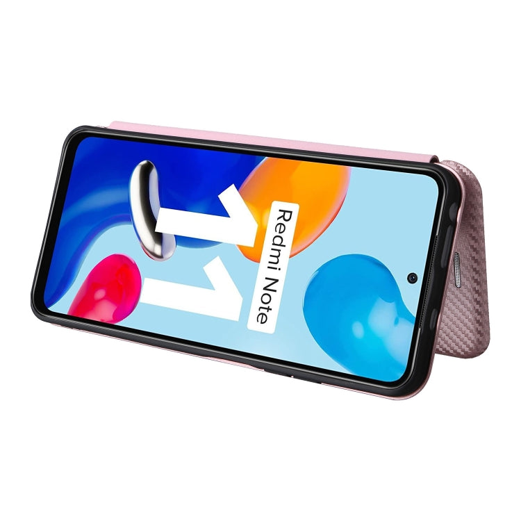 For Xiaomi Redmi Note 11 4G / Note 11S 4G Carbon Fiber Texture Leather Phone Case