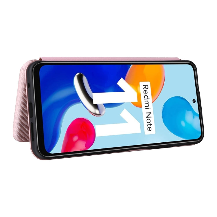 For Xiaomi Redmi Note 11 4G / Note 11S 4G Carbon Fiber Texture Leather Phone Case