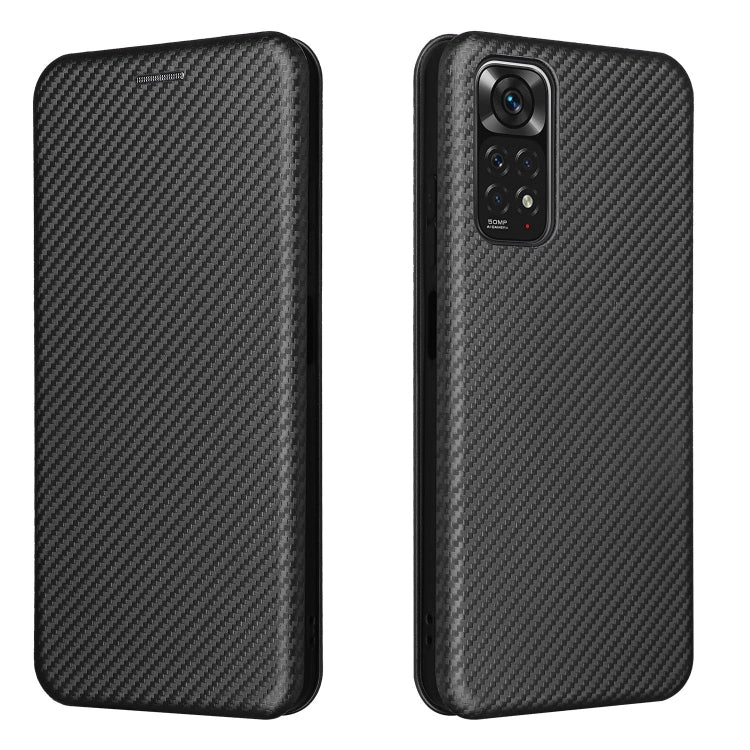 For Xiaomi Redmi Note 11 4G / Note 11S 4G Carbon Fiber Texture Leather Phone Case