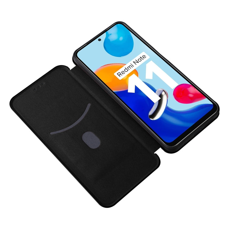 For Xiaomi Redmi Note 11 4G / Note 11S 4G Carbon Fiber Texture Leather Phone Case