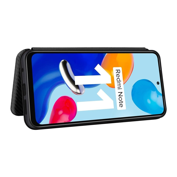 For Xiaomi Redmi Note 11 4G / Note 11S 4G Carbon Fiber Texture Leather Phone Case