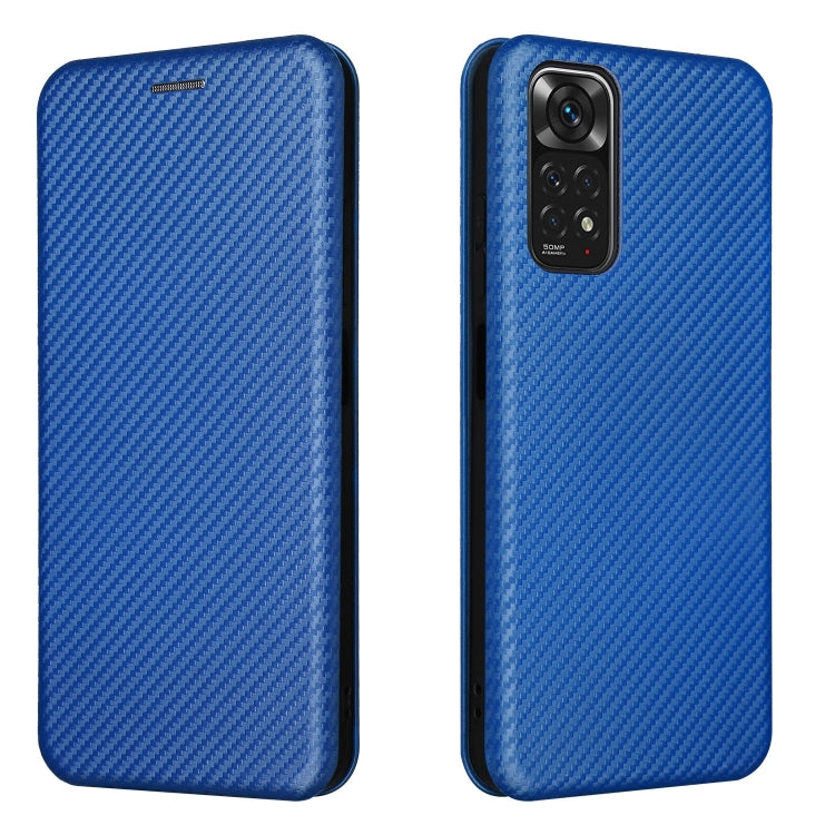 For Xiaomi Redmi Note 11 4G / Note 11S 4G Carbon Fiber Texture Leather Phone Case