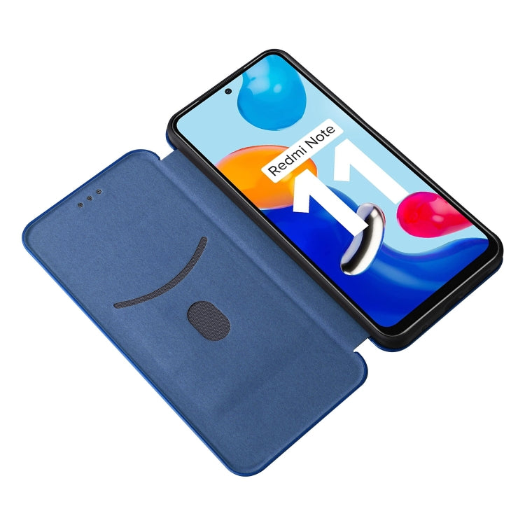 For Xiaomi Redmi Note 11 4G / Note 11S 4G Carbon Fiber Texture Leather Phone Case