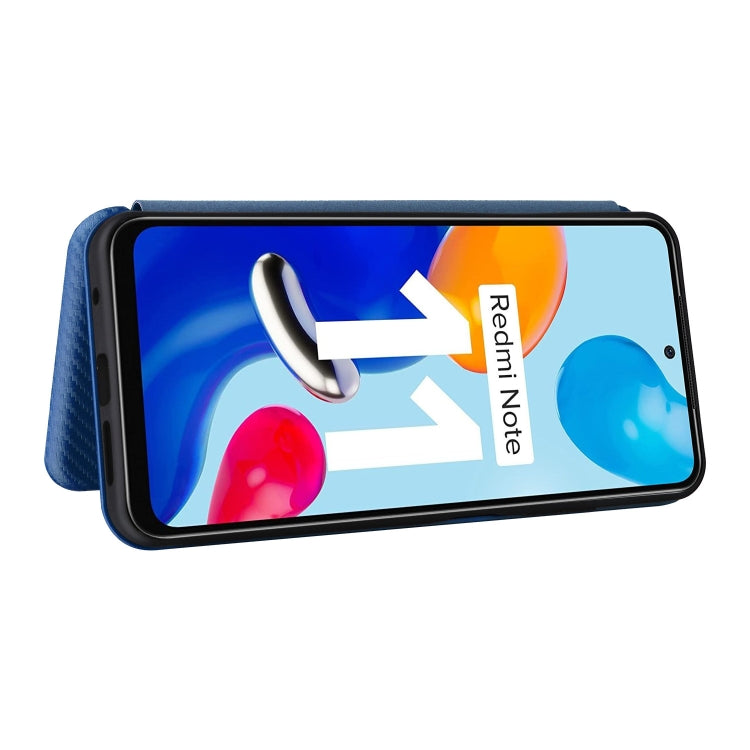 For Xiaomi Redmi Note 11 4G / Note 11S 4G Carbon Fiber Texture Leather Phone Case