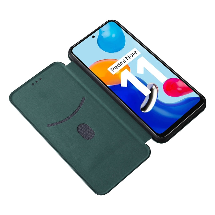 For Xiaomi Redmi Note 11 4G / Note 11S 4G Carbon Fiber Texture Leather Phone Case