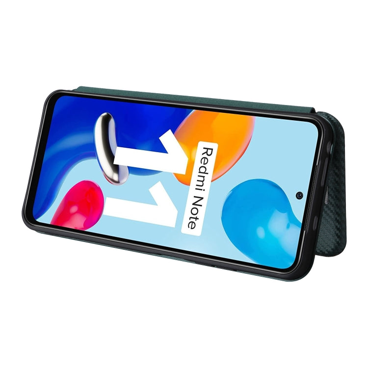 For Xiaomi Redmi Note 11 4G / Note 11S 4G Carbon Fiber Texture Leather Phone Case