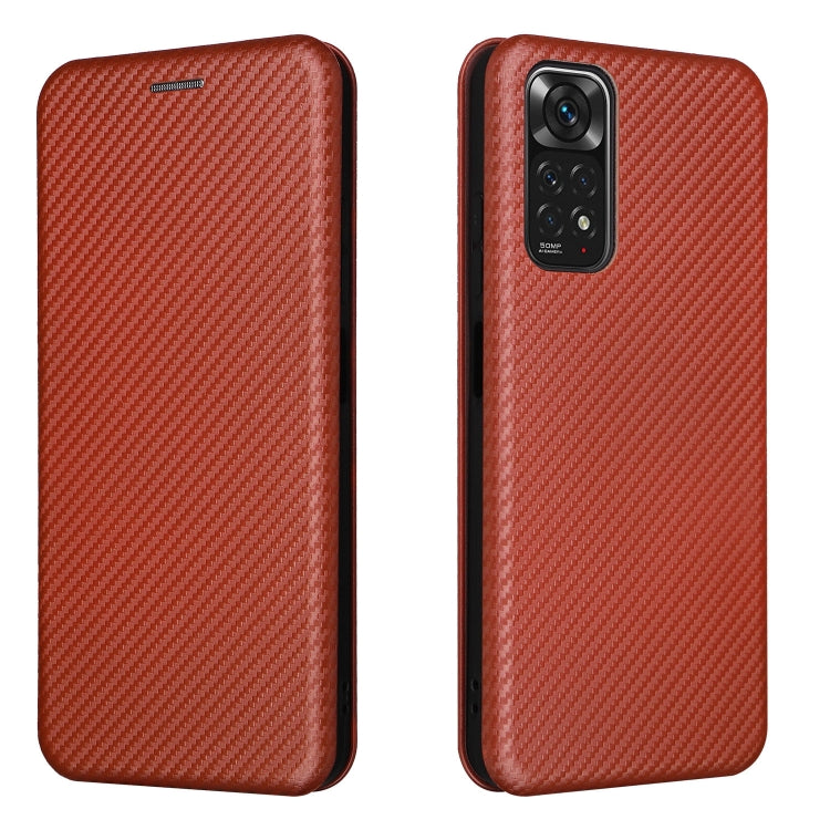 For Xiaomi Redmi Note 11 4G / Note 11S 4G Carbon Fiber Texture Leather Phone Case