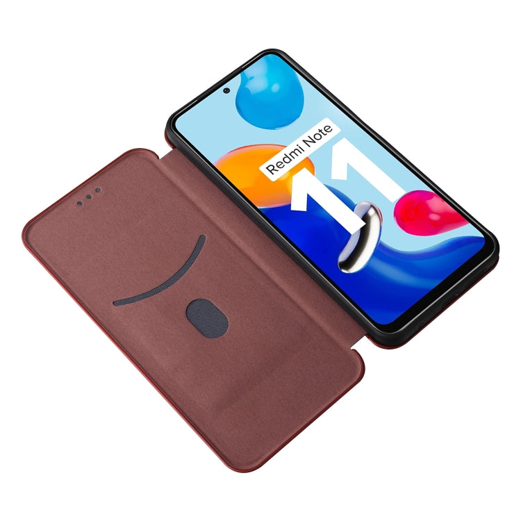 For Xiaomi Redmi Note 11 4G / Note 11S 4G Carbon Fiber Texture Leather Phone Case