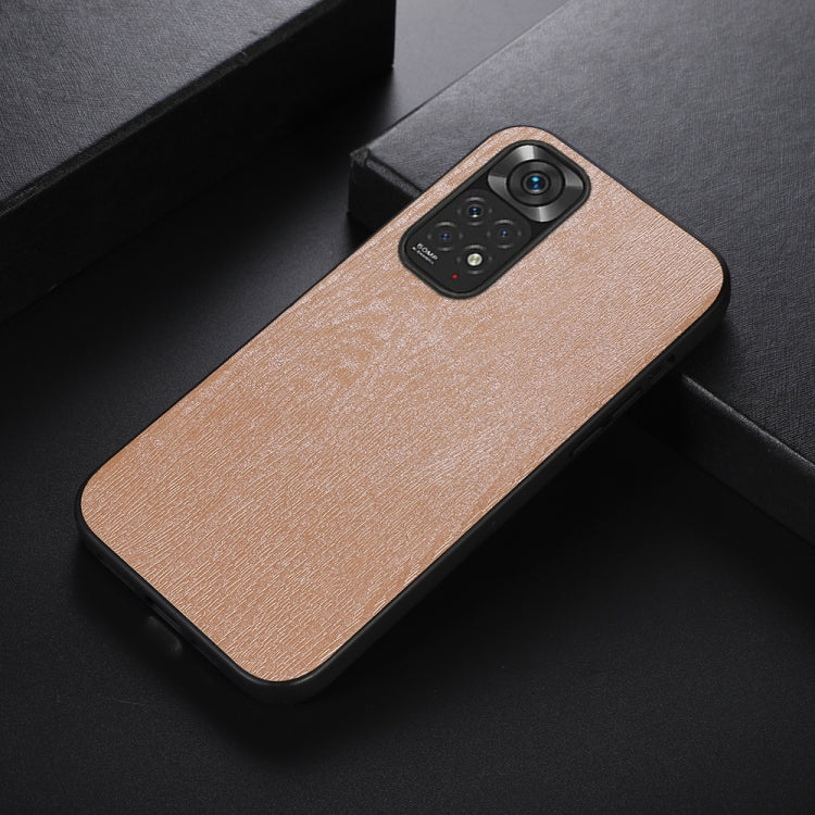 For Xiaomi Redmi Note 11 4G / Note 11S Wood Texture PU Phone Case