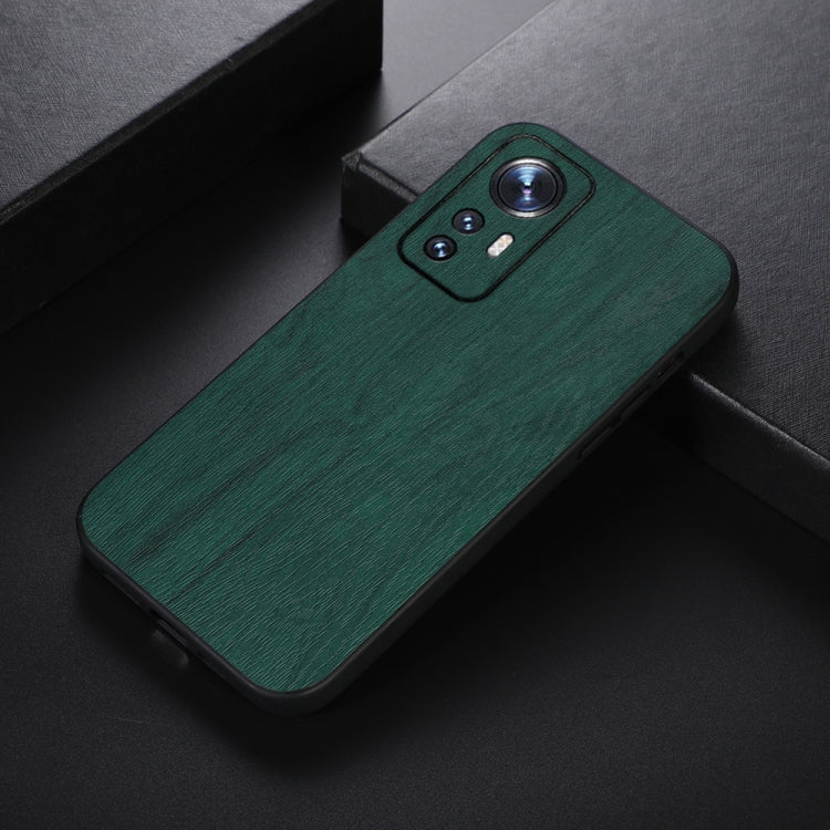For Xiaomi 12 Pro Wood Texture PU Phone Case
