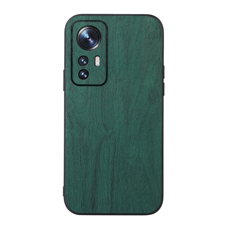 For Xiaomi 12 / 12X Wood Texture PU Phone Case