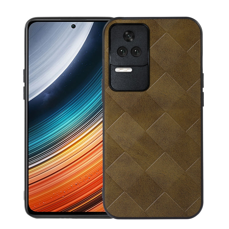 For Xiaomi Redmi K40S 5G Weave Plaid PU Phone Case