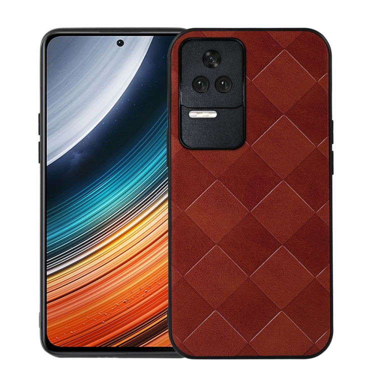 For Xiaomi Redmi K40S 5G Weave Plaid PU Phone Case