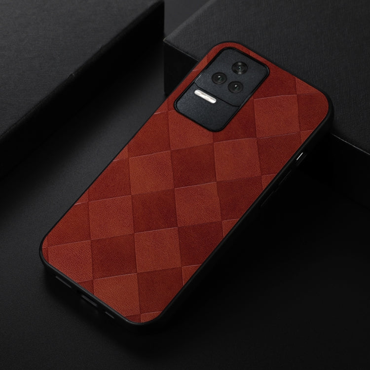 For Xiaomi Redmi K40S 5G Weave Plaid PU Phone Case