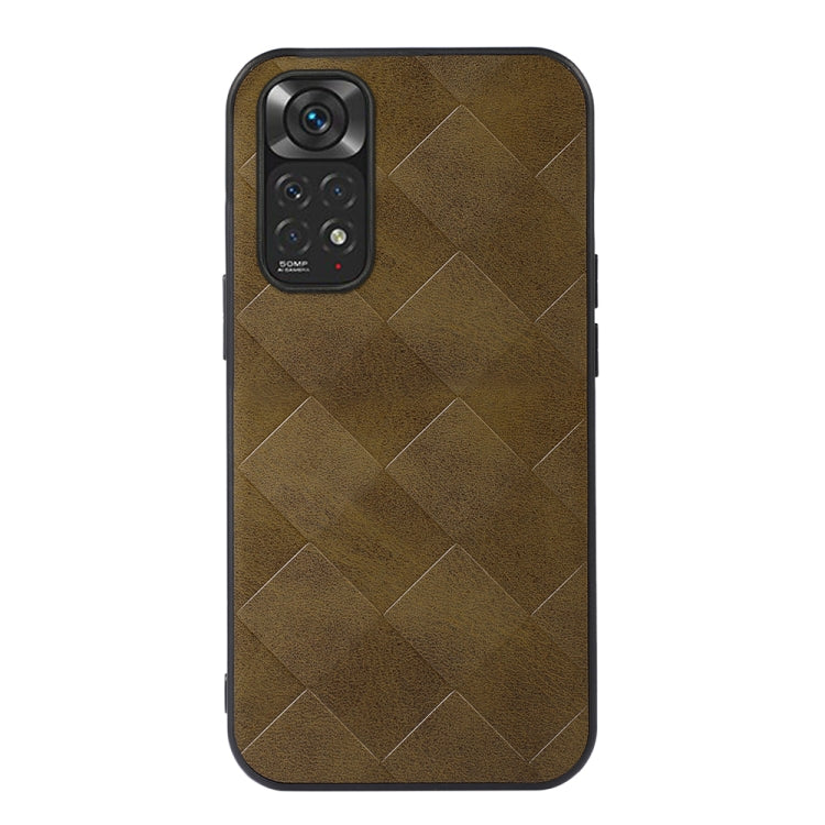 For Xiaomi Redmi Note 11 4G / Note 11S Weave Plaid PU Phone Case