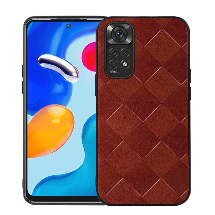 For Xiaomi Redmi Note 11 4G / Note 11S Weave Plaid PU Phone Case