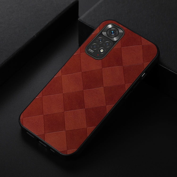 For Xiaomi Redmi Note 11 4G / Note 11S Weave Plaid PU Phone Case