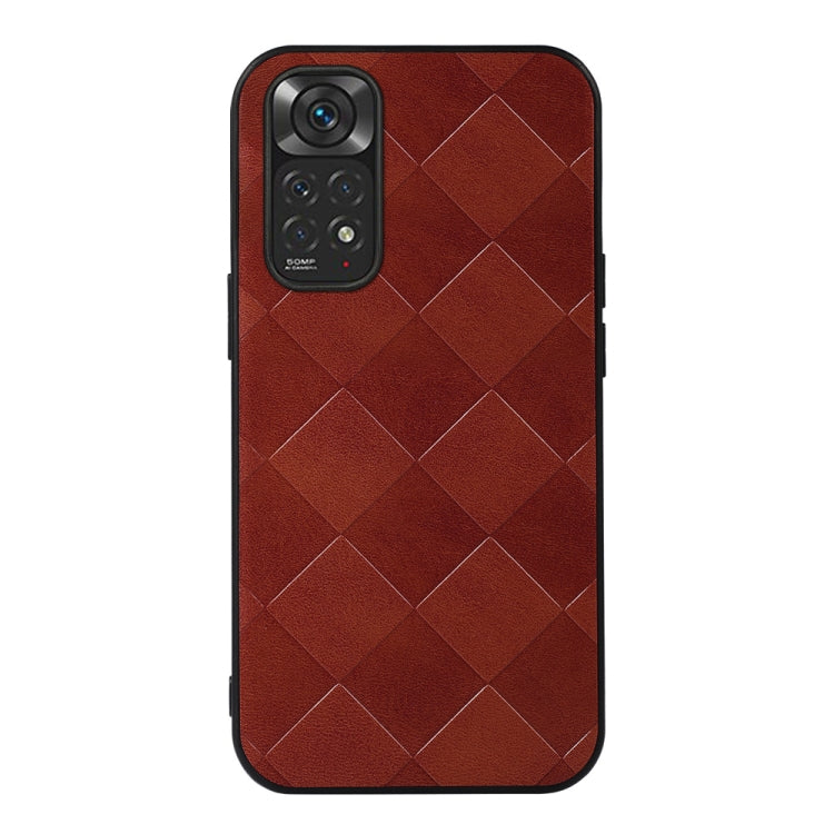 For Xiaomi Redmi Note 11 4G / Note 11S Weave Plaid PU Phone Case