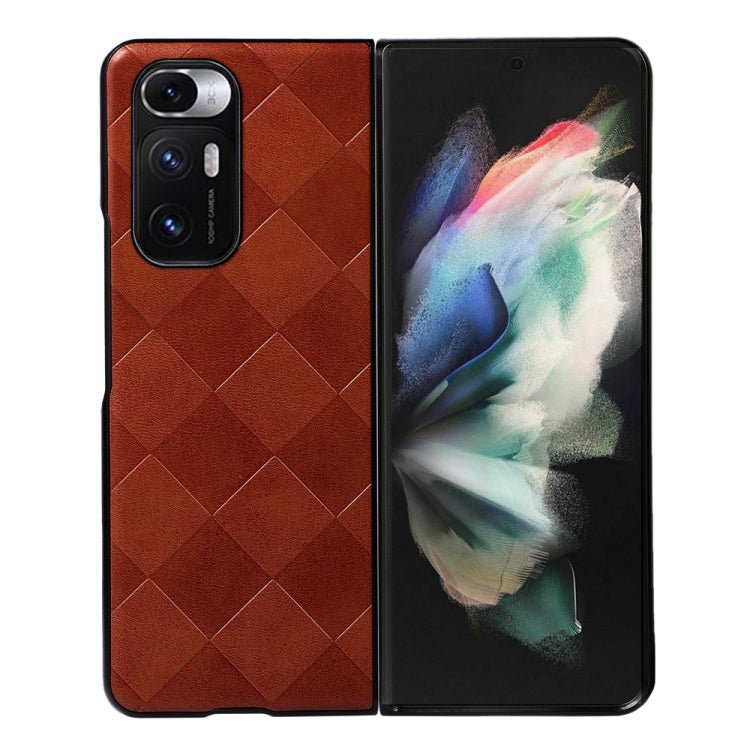 For Xiaomi Mi Mix Fold Weave Plaid PU Phone Case
