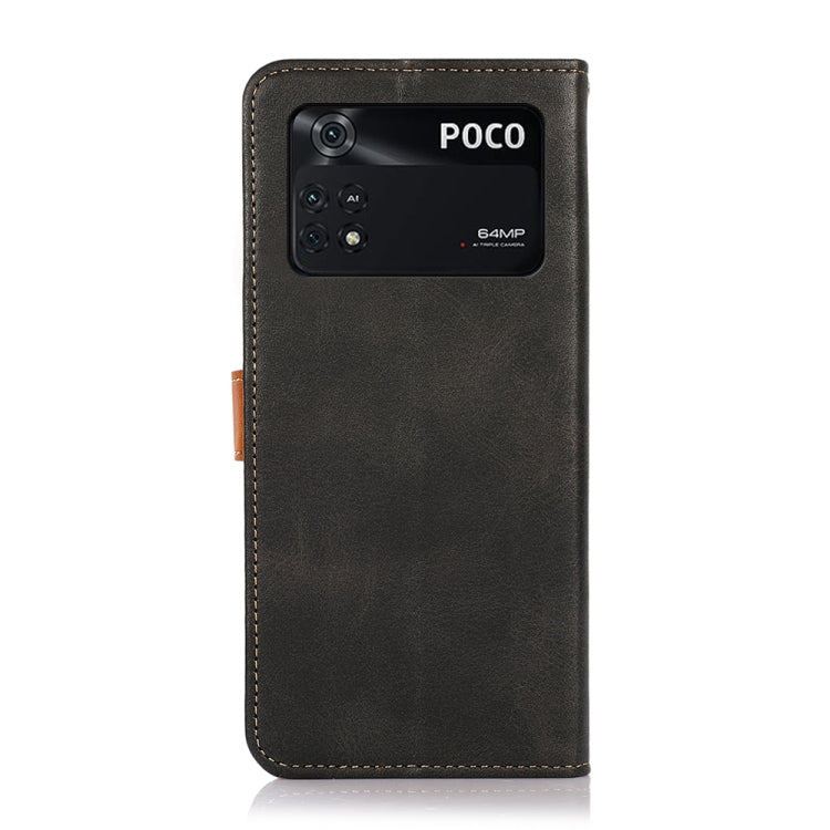 For Xiaomi Poco M4 Pro KHAZNEH Dual-color Cowhide Texture Flip Leather Phone Case