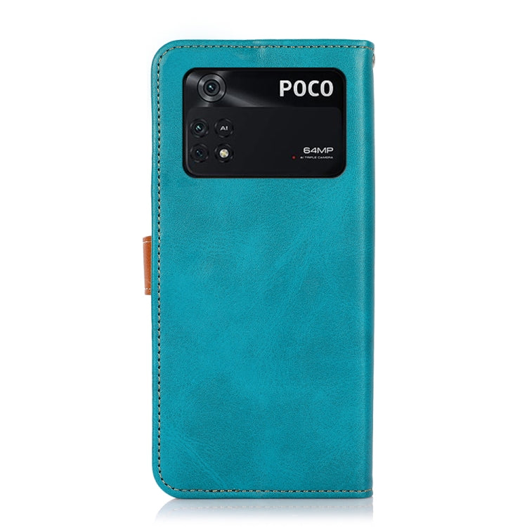 For Xiaomi Poco M4 Pro KHAZNEH Dual-color Cowhide Texture Flip Leather Phone Case