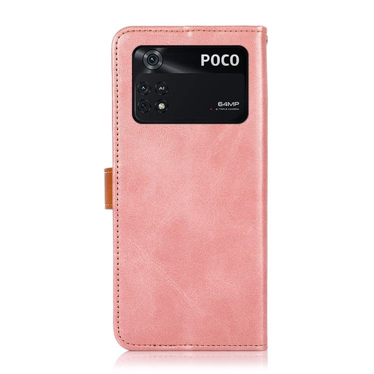 For Xiaomi Poco M4 Pro KHAZNEH Dual-color Cowhide Texture Flip Leather Phone Case