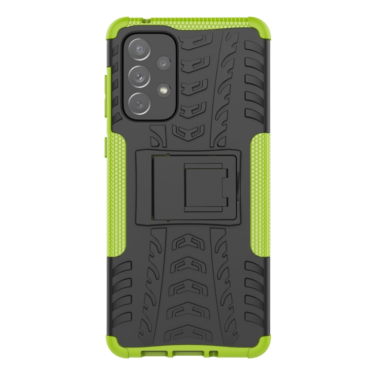 For Samsung Galaxy A73 5G Tire Texture Shockproof TPU+PC Phone Case with Holder