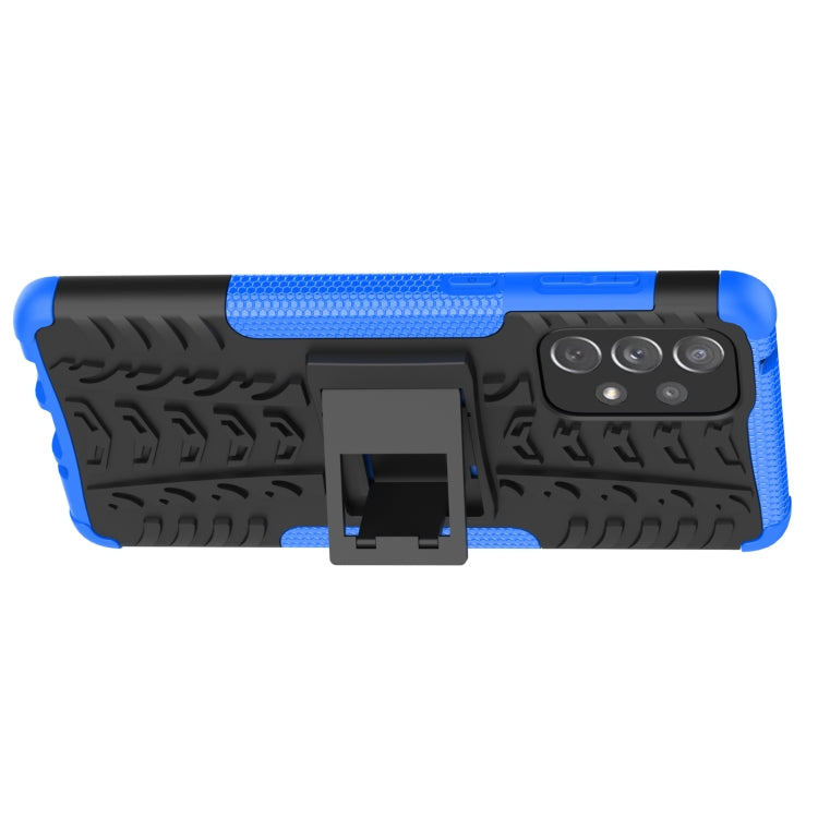 For Samsung Galaxy A73 5G Tire Texture Shockproof TPU+PC Phone Case with Holder