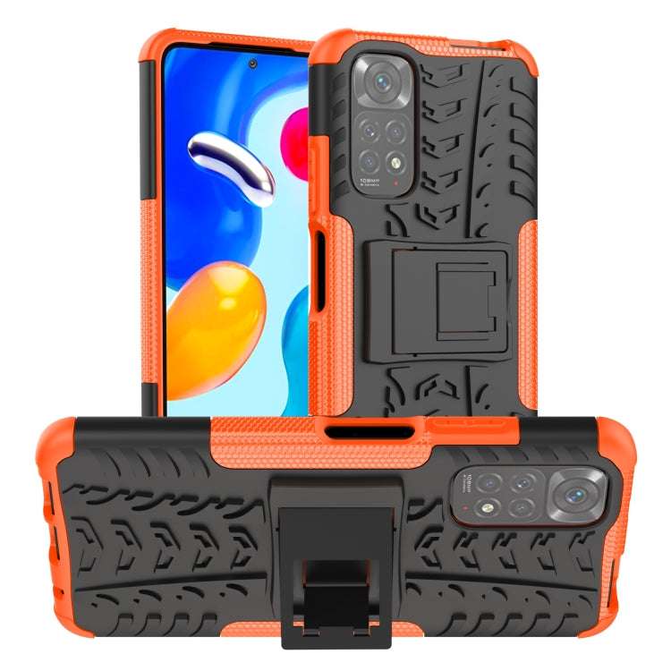 For Xiaomi Redmi Note 11S 4G International Version Tire Texture Shockproof TPU+PC Phone Case with Holder