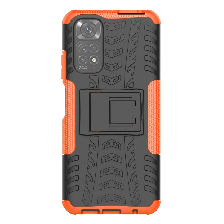 For Xiaomi Redmi Note 11S 4G International Version Tire Texture Shockproof TPU+PC Phone Case with Holder