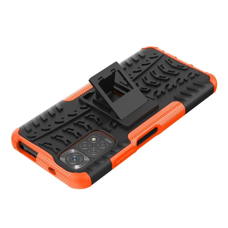 For Xiaomi Redmi Note 11S 4G International Version Tire Texture Shockproof TPU+PC Phone Case with Holder