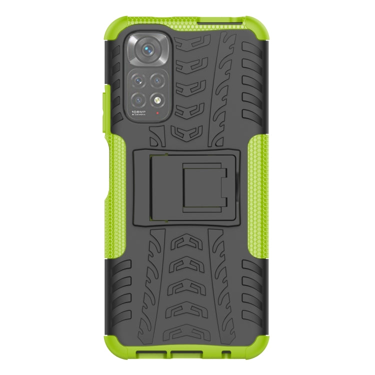For Xiaomi Redmi Note 11S 4G International Version Tire Texture Shockproof TPU+PC Phone Case with Holder