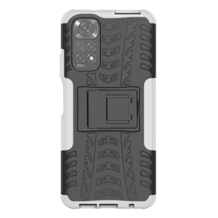 For Xiaomi Redmi Note 11S 4G International Version Tire Texture Shockproof TPU+PC Phone Case with Holder