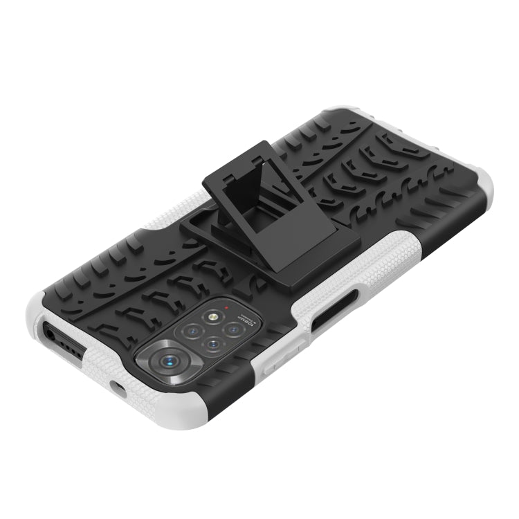 For Xiaomi Redmi Note 11S 4G International Version Tire Texture Shockproof TPU+PC Phone Case with Holder