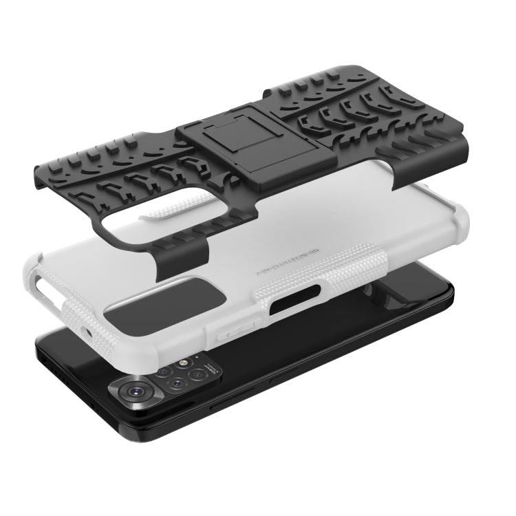 For Xiaomi Redmi Note 11S 4G International Version Tire Texture Shockproof TPU+PC Phone Case with Holder