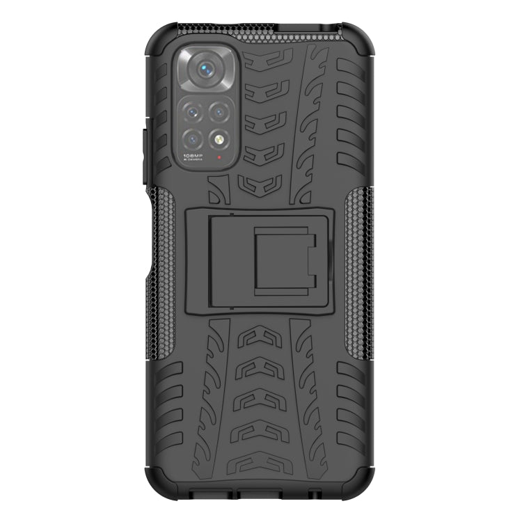For Xiaomi Redmi Note 11S 4G International Version Tire Texture Shockproof TPU+PC Phone Case with Holder