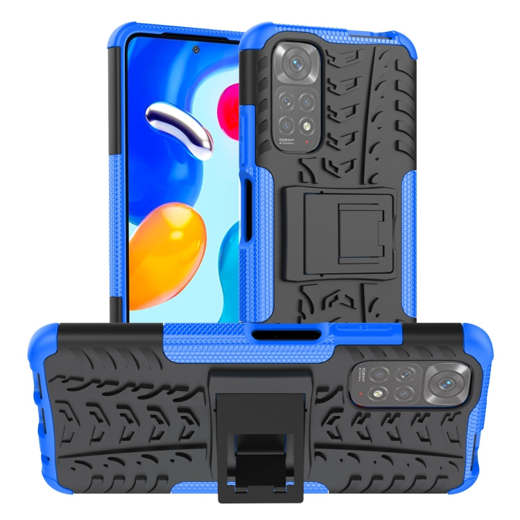 For Xiaomi Redmi Note 11S 4G International Version Tire Texture Shockproof TPU+PC Phone Case with Holder