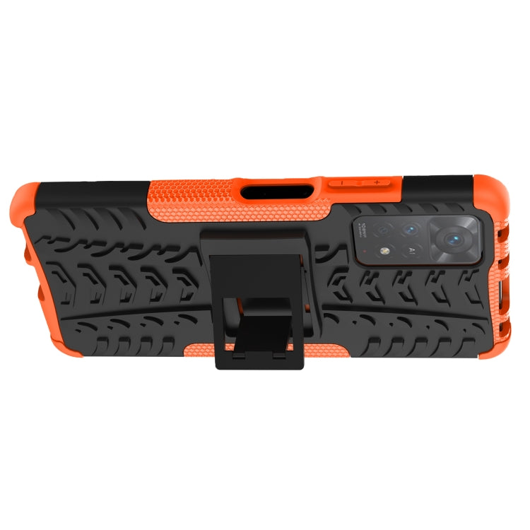 For Xiaomi Redmi Note 11 Pro 5G International Version Tire Texture Shockproof TPU+PC Phone Case with Holder