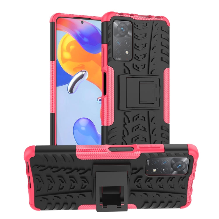 For Xiaomi Redmi Note 11 Pro 5G International Version Tire Texture Shockproof TPU+PC Phone Case with Holder