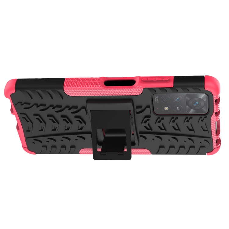 For Xiaomi Redmi Note 11 Pro 5G International Version Tire Texture Shockproof TPU+PC Phone Case with Holder