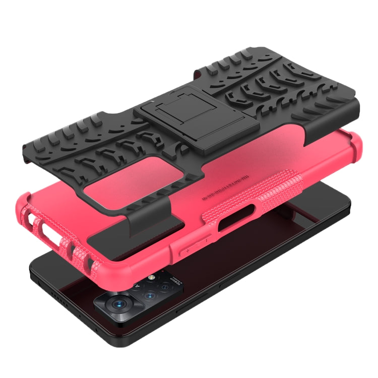 For Xiaomi Redmi Note 11 Pro 5G International Version Tire Texture Shockproof TPU+PC Phone Case with Holder