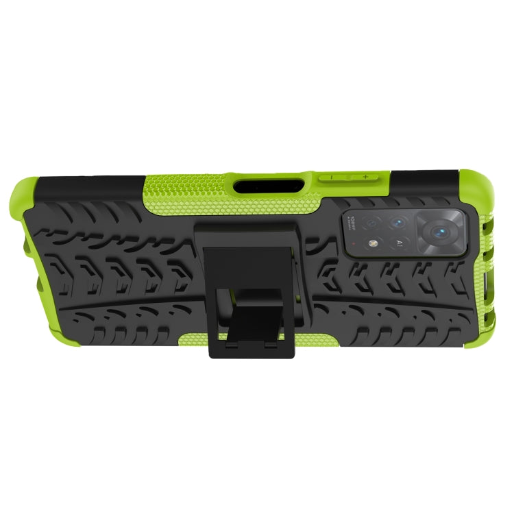 For Xiaomi Redmi Note 11 Pro 5G International Version Tire Texture Shockproof TPU+PC Phone Case with Holder