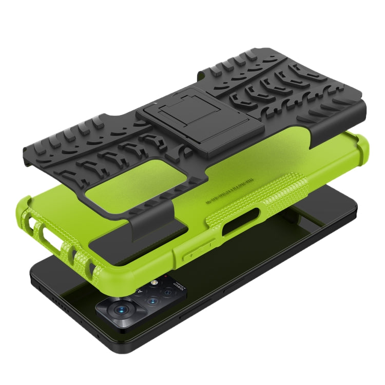 For Xiaomi Redmi Note 11 Pro 5G International Version Tire Texture Shockproof TPU+PC Phone Case with Holder